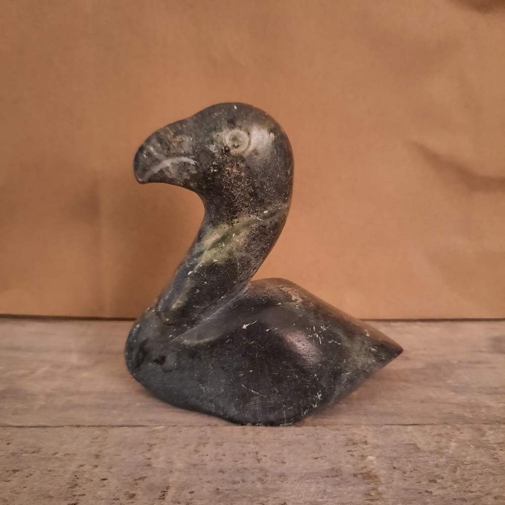 Vintage Signed & Numbered 1975 Inuit Bird Soapstone